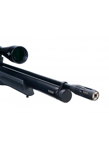 Carabina PCP Reximex Accura calibre 6,35 mm. Sintética Negro. 24 julios.